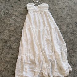 New Large Long White Boho Dress 