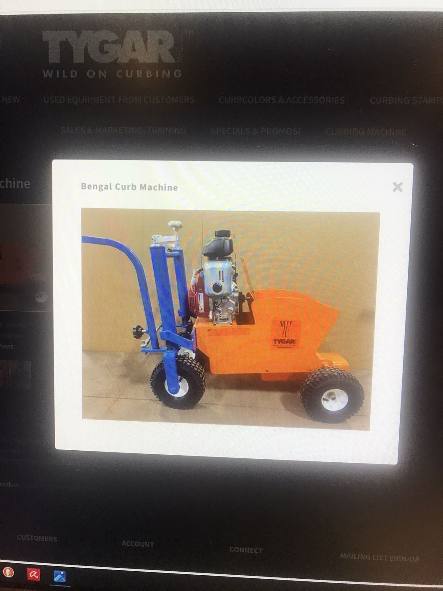 Tygar Mowstrip Curbing Machine