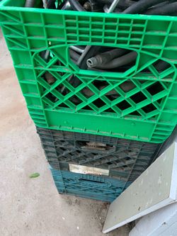 Vintage Plastic Milk Crates Green
