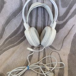 White gamer headphones