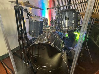 SONOR 3 Piece PLAYERS GALAXY BLUE SPARKLE Drum Kit + Hardware+ sound panels