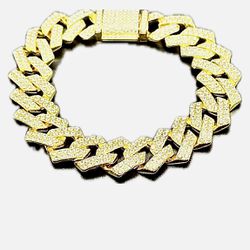Gold Plated Miami Cuban Link Bracelet For Men And Women