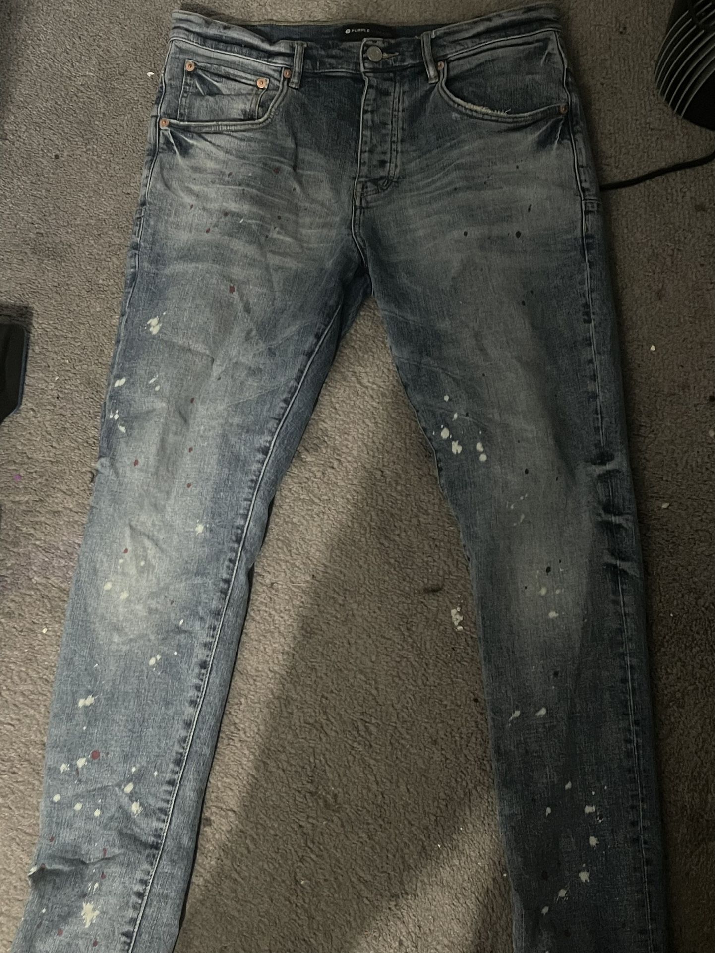 Purple brand jeans size 33 P002 blue paint splatter