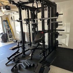 Smith Machine 500 | Adjustable Bench | 245lb Cast Iron Olympic Weights | 7ft Olympic Bar | Fitness | Gym Equipment | FREE DELIVERY/INSTALLATION 🚚 🛠️