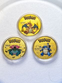 Pokemon Collectable Coins Charizard Blastoise Venusaur 