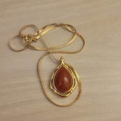 VTG Demi-parure Trifari Lucite Teardrop Pendant Necklace 