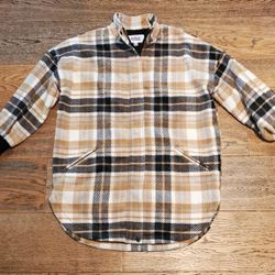 BB Dakota - Steve Madden - Womens - Xrtra Small - Zip Up / Snap Flap Jacket - Wool/Polyester - Plaid Black/White/Yellow