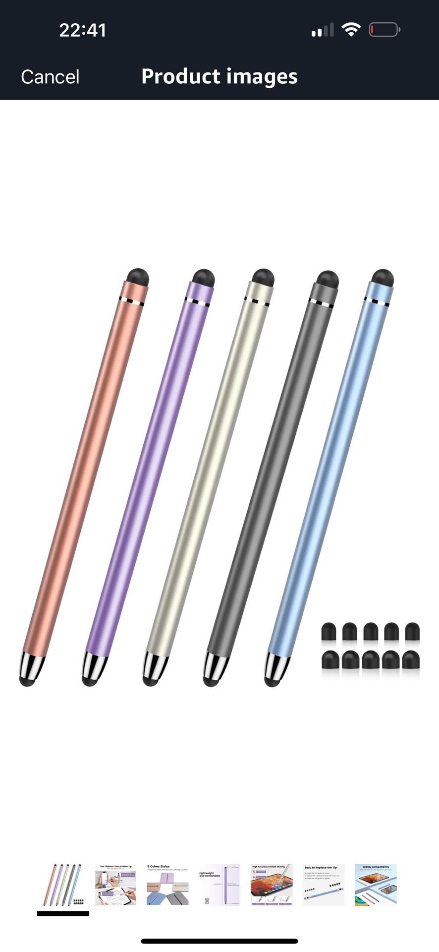 Brand New (5 Pcs), 2 in 1 Stylus Pen for Touchscreen, High Sensitivity & Precision Stylus for Apple iPhone iPad Android Tablets All Touch Screens