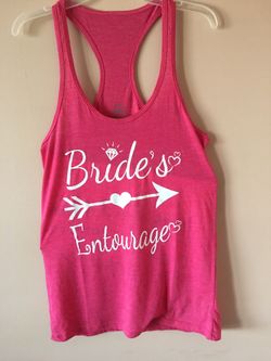 Bride's Entourage White Arrows Racerback Tank Top Wedding Bachelorette Funny Tee