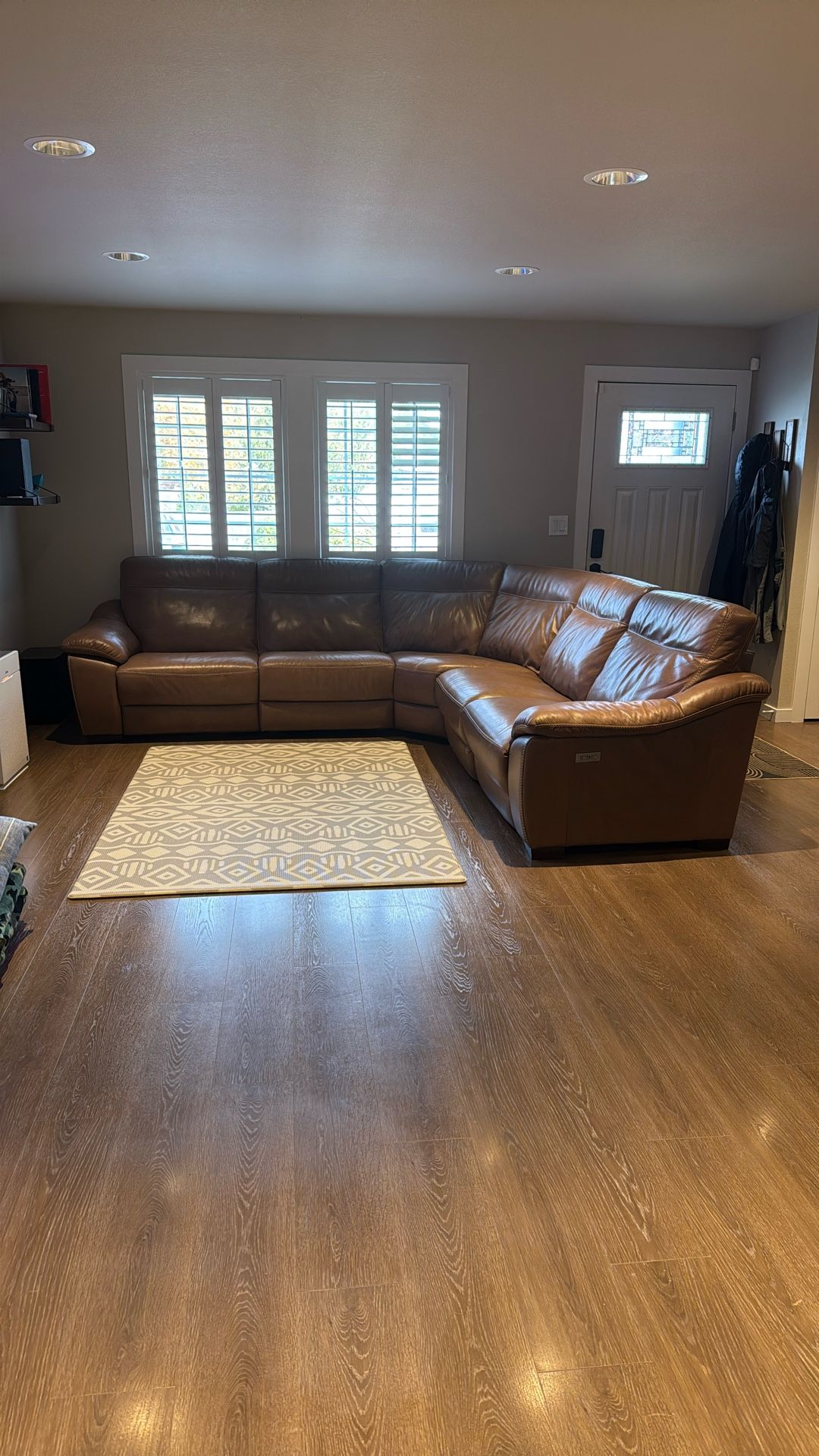 Reclining Leather Sectional Couch - Like New