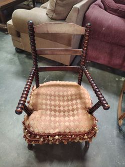 Antique 19th century  bobbin turned arm chair