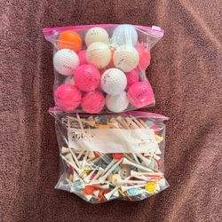 Used Golf Balls and Tees Bundle