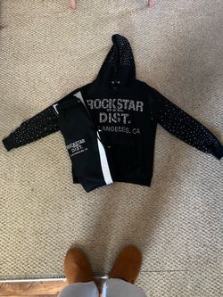 Rockstar Dist. Black Rhinestone Tracksuit Sz M