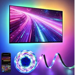 RGB+IC LED Strip Lights For Bedroom & TV, 16.4ft Smart Lights With Remote APP Control, DIY 16 Million Colors, Music Sync Color Changing LED Lighting, 