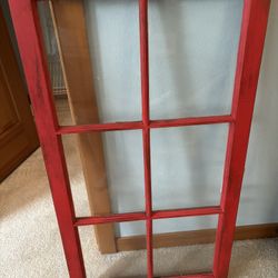 Antique Red Window pane