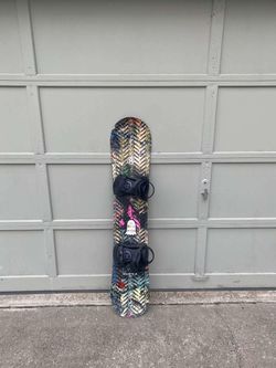 Snowboard with Bindings - Size 145cm