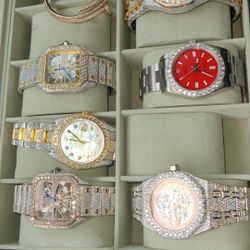 Custom Pcs,cuban Chains,watches,tennis Necklace 