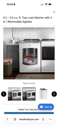 Whirlpool Top Load Washer and vented electric dryer combo