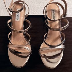 Metallic/Silver Stilettos - Open Toe