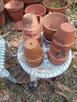 10 Miniature Clay Pots