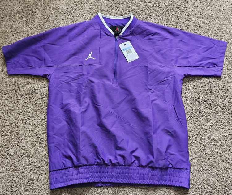 Jordan Team Lightweight Nylon Coaches Jacket Men's M Purple 1/2 Zip CV5858-545