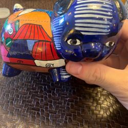 Mexican Talavera Piggy Bank Colorful Ceramic
