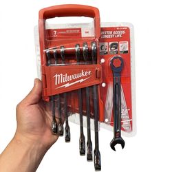 Milwaukee 7-Piece SAE Ratcheting Combination Wrench Set