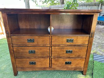 Wooden 6-Drawer Media Dresser TV Stand