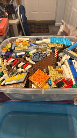 Bin Of Various Lego Blocks/ Figures