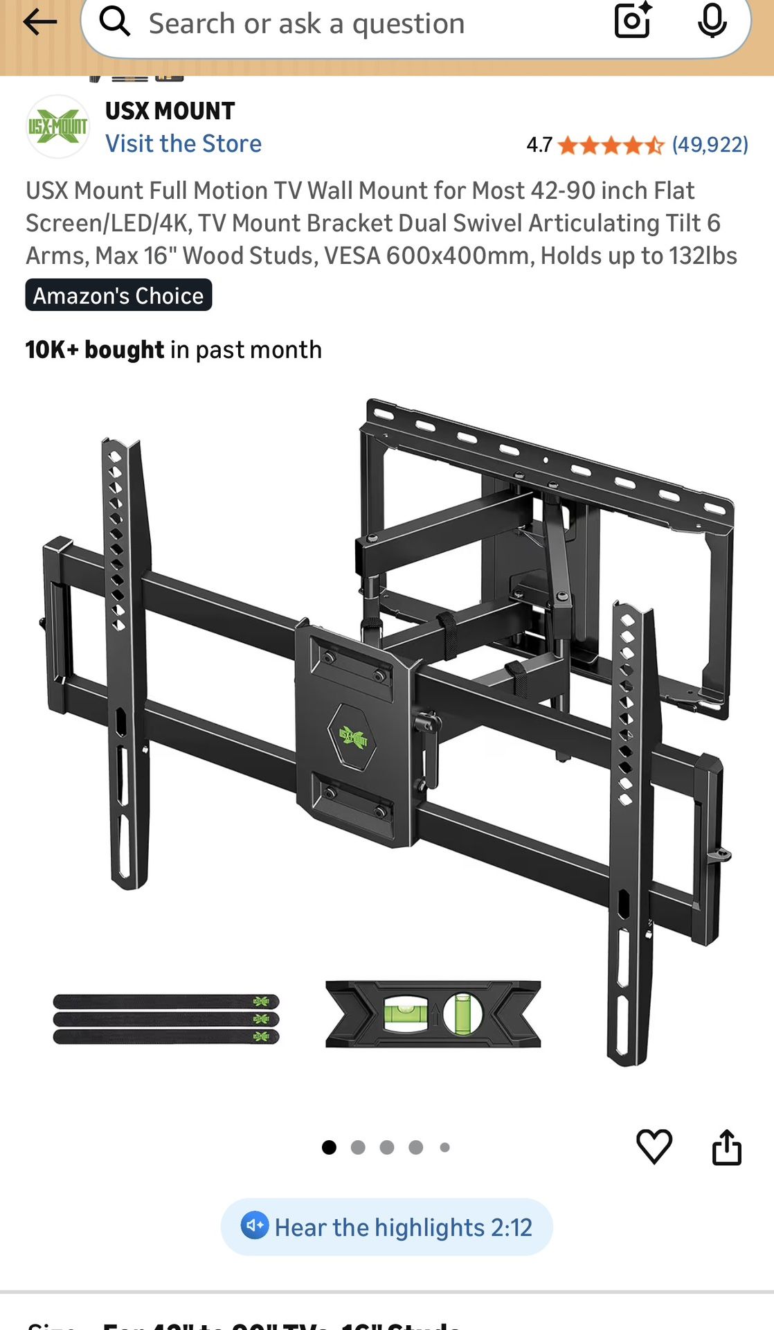 USX Mount Tv Wall Mount Full Motion 32 -70”