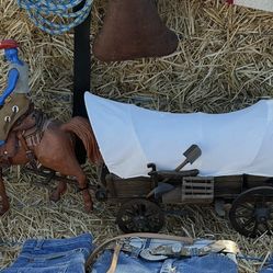 Mini Horse With Saddle And wagon