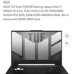 Asus Gaming Laptop 3070 RTX OBO