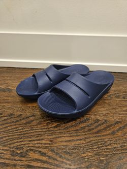 Oofos Blue Women's Slides