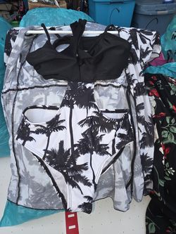 Girls Swimsuit With Cover-up Size 7/8