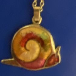 Vintage Gold Toned Necklace- SNAIL Charm