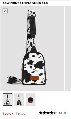 Wrangler Cow Print Canvas Sling Bag