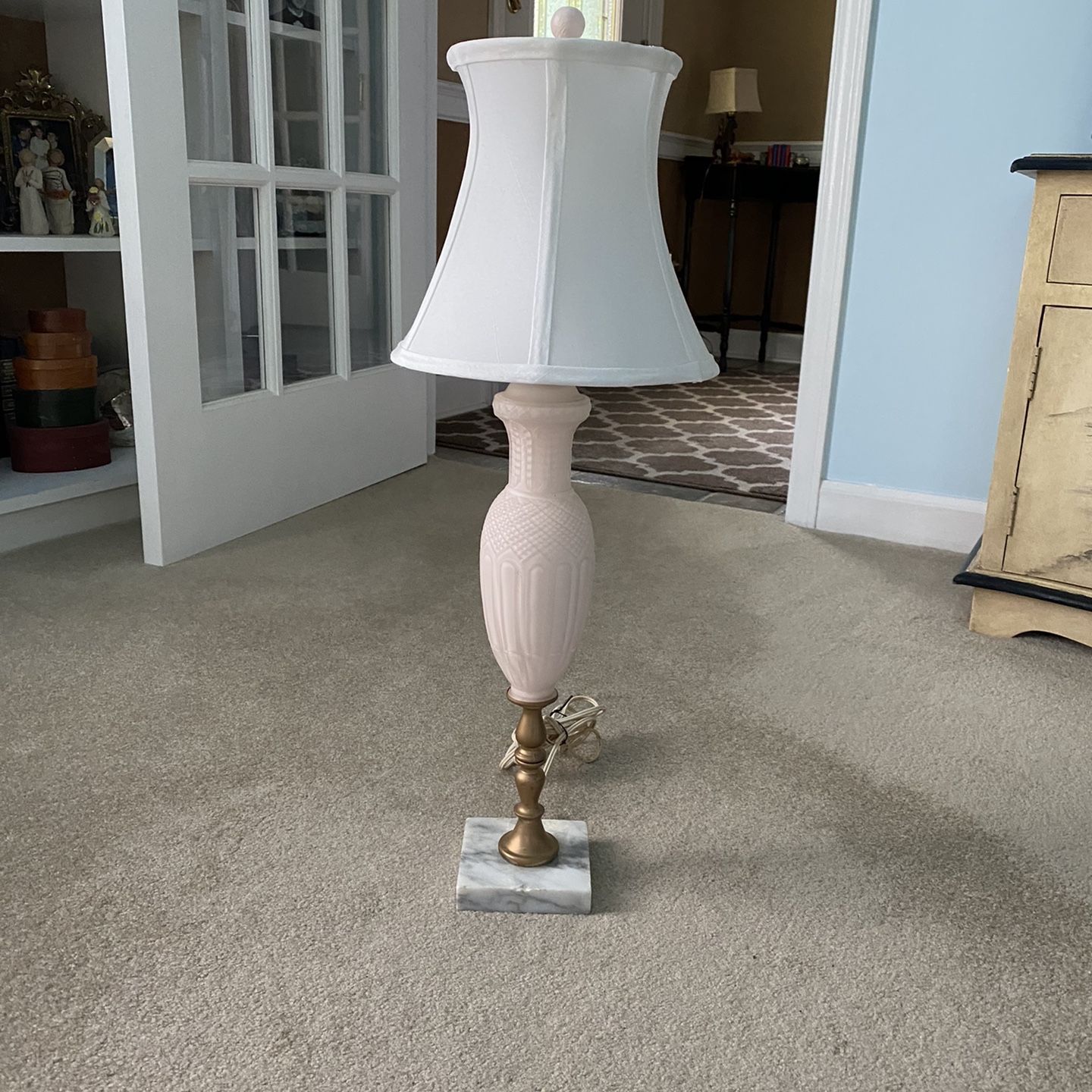 Vintage Glass Pink Lamp