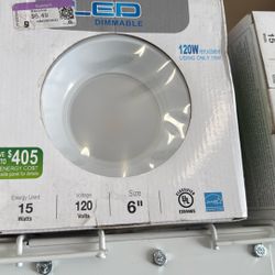 Led Dimmable Lights 120 W Energy Used 15 W Voltage 120 W Size 6 Inches Recessed Lighting
