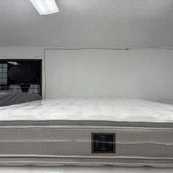 KING SIZE SHIFMAN DOUBLE SIDED PILLOW TOP MATTRESS & BOX SPRINGS BED SET