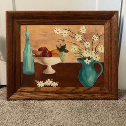 Cottage Core Still Life Oil Painting