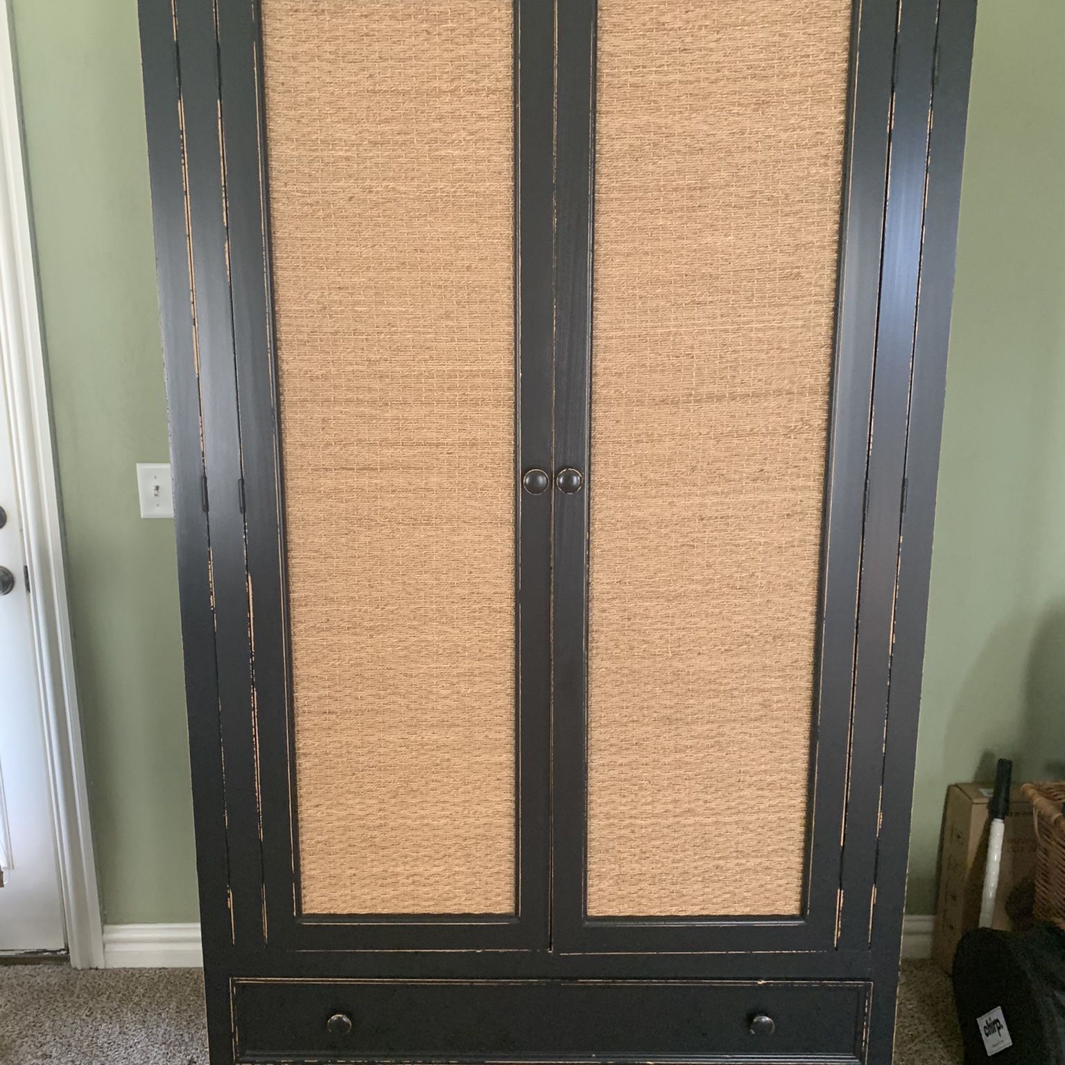 Black, Distressed TV Cabinet/Armoire