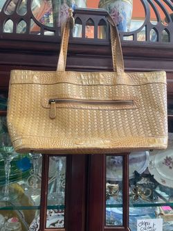 Vintage leather purse brahmin picomo embossed croc leather purse