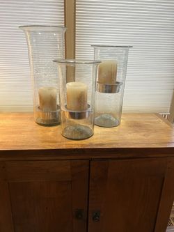 3 Glass Candle Decor