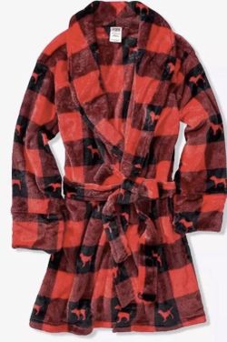 New Victoria’s Secret pink red check robe xs/s or M/L