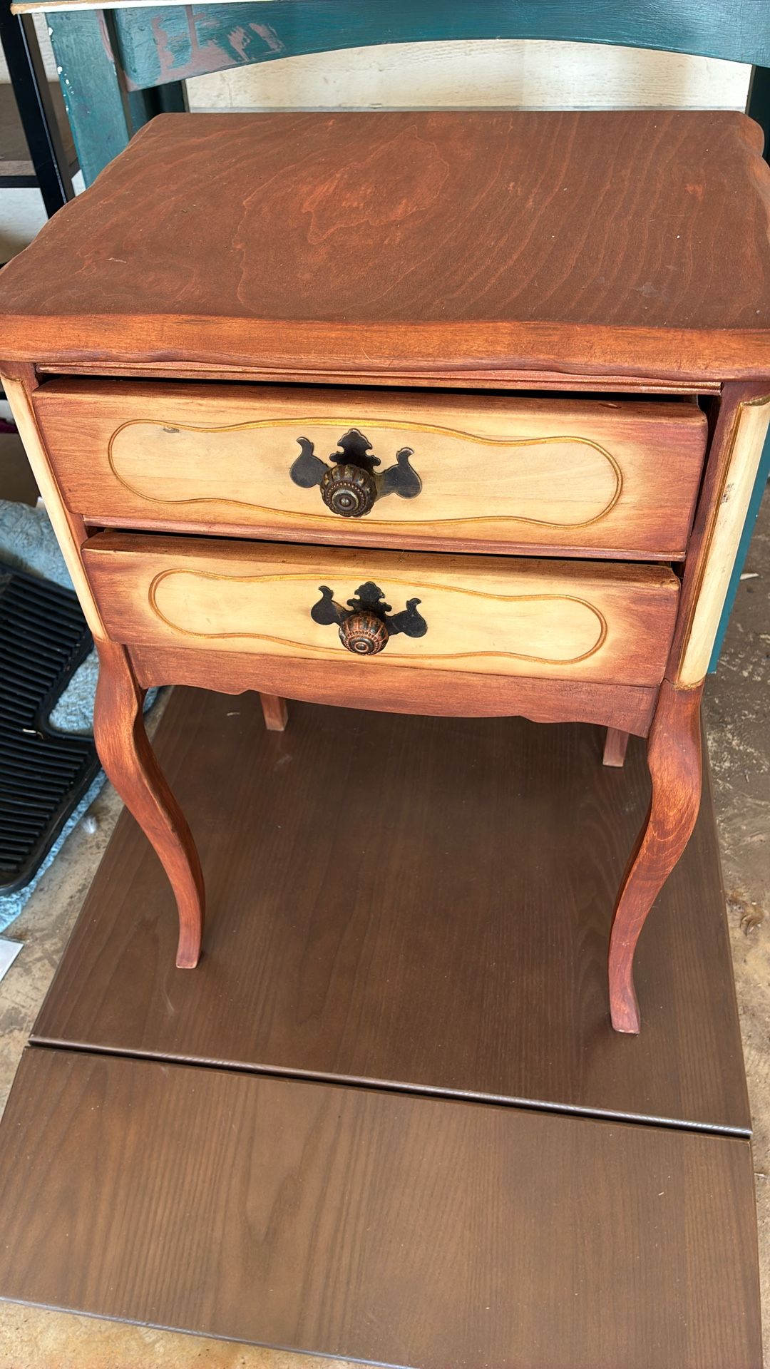 Antique custom refurbished end table  