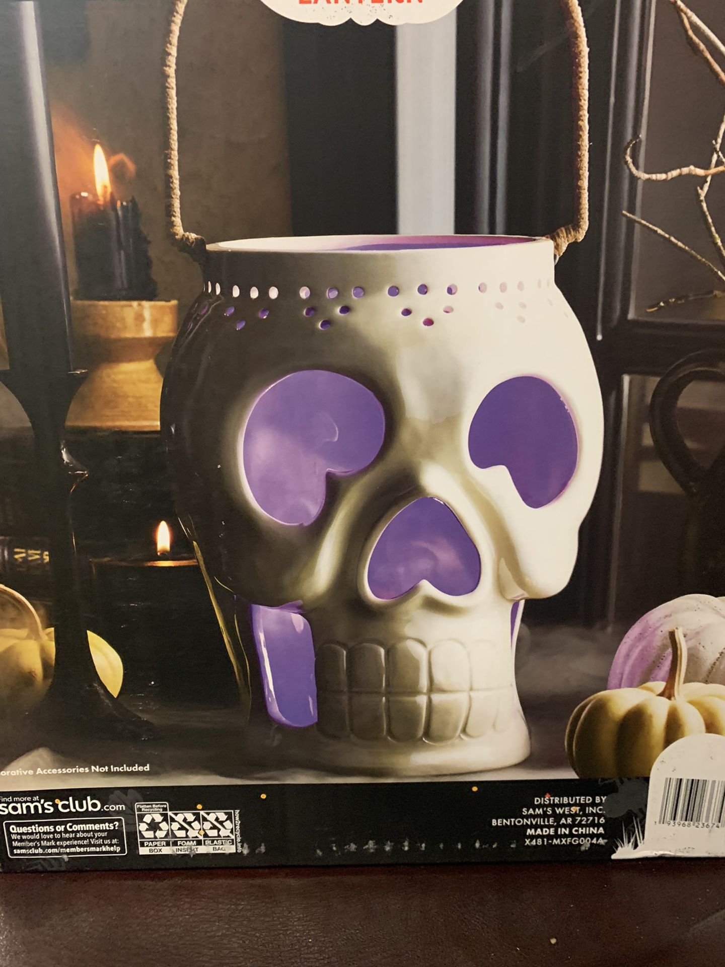Member’s Mark 12” Pre-Lit Ceramic Skeleton Lantern LED