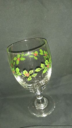 Festive Holly Wine Glasses