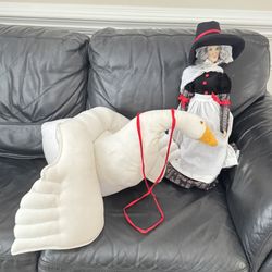 Doll and Goose Toy Set