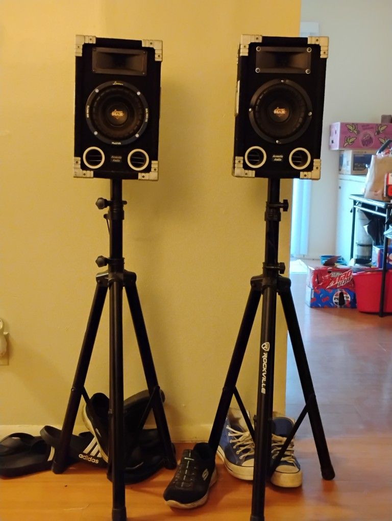 Lanzar Speakers On Stands