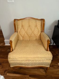 Vintage Tufted Wingback Armchair